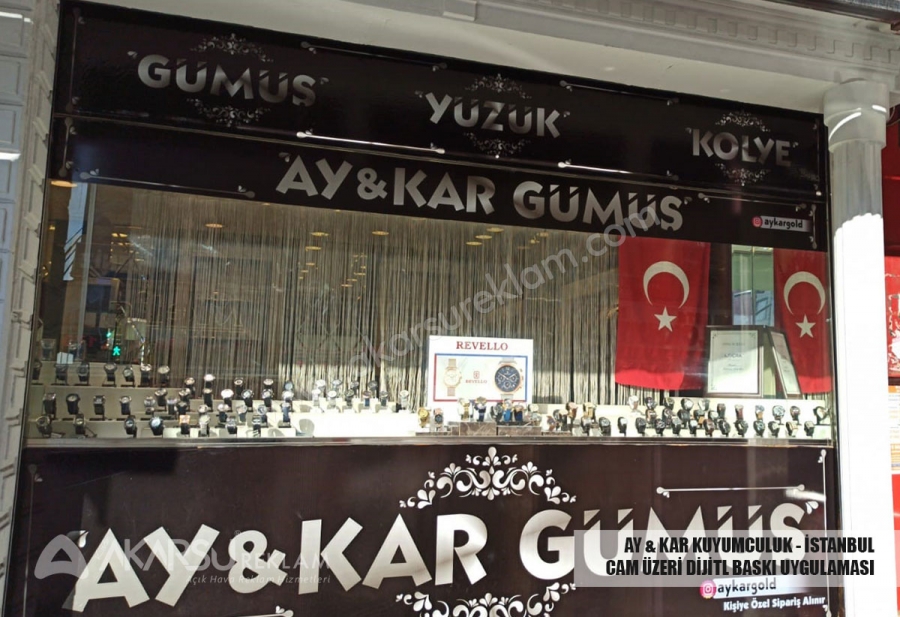 Ay &amp; Kar Kuyumculuk - İstanbul - Cam Üzeri Dijitl Baskı Uygulaması