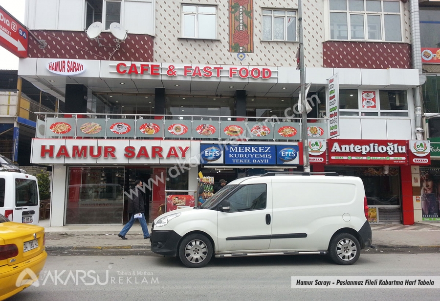 Hamur Sarayı - Paslanmaz Fileli Kabartma Harf Tabela